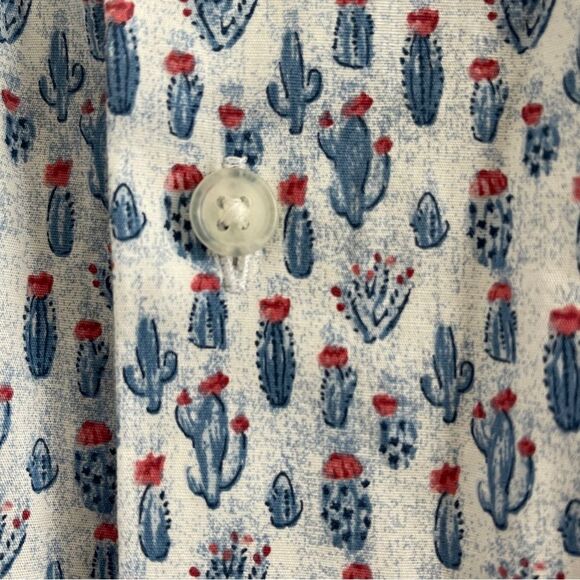 Pronto Uomo Short Sleeve Mens Button Down Shirt with Cactus Design Size XL - Picture 4 of 6